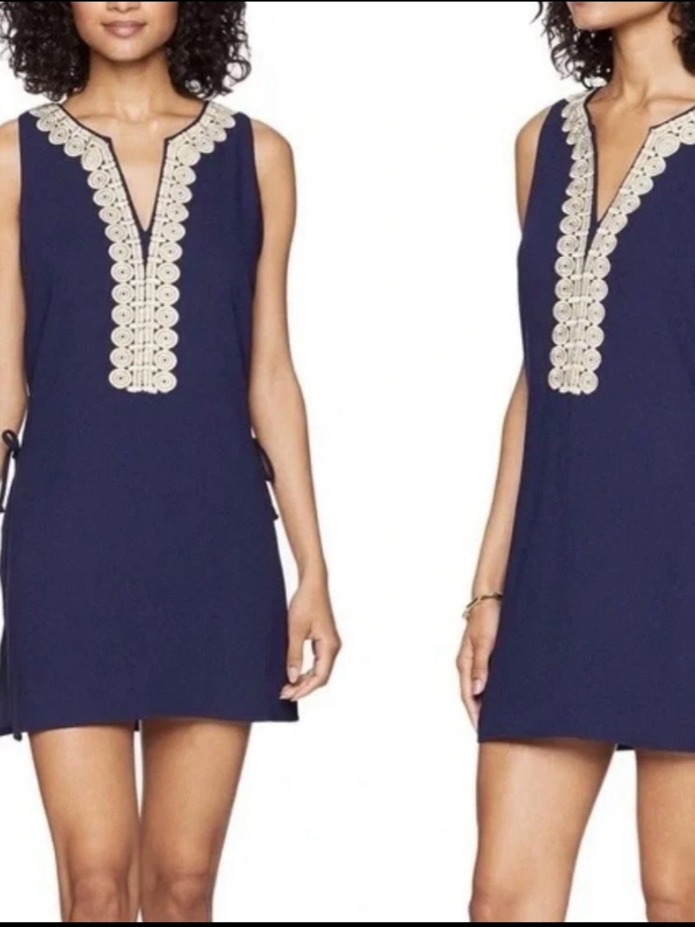 Lilly Pulitzer Navy Mini Dress/Skort with Gold Trim, EUC